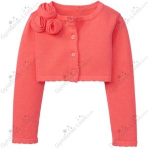 NWT Janie and Jack Cropped Bloom Coral Cardigan size 18-24 Months